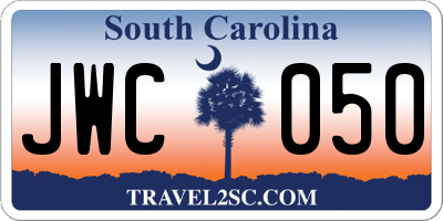 SC license plate JWC050
