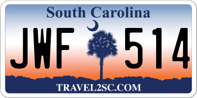 SC license plate JWF514