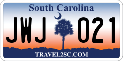 SC license plate JWJ021