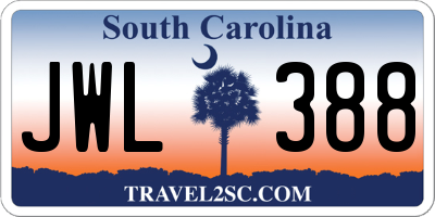 SC license plate JWL388