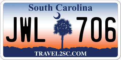SC license plate JWL706
