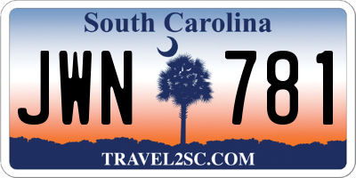 SC license plate JWN781