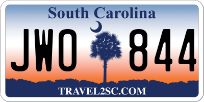 SC license plate JWO844