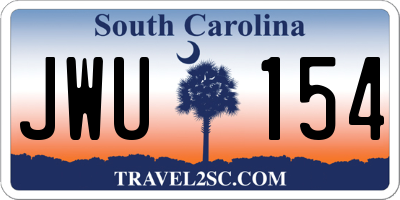 SC license plate JWU154