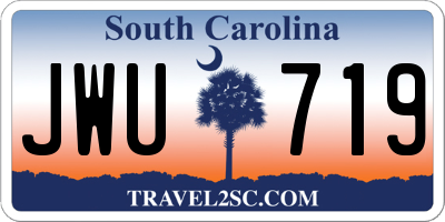 SC license plate JWU719