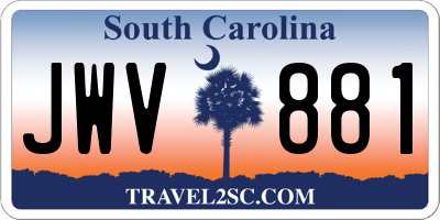 SC license plate JWV881