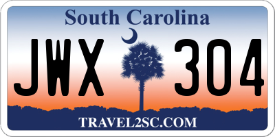 SC license plate JWX304