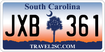 SC license plate JXB361