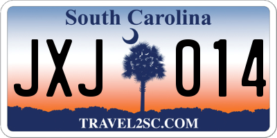 SC license plate JXJ014