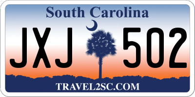 SC license plate JXJ502