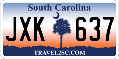 SC license plate JXK637