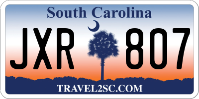 SC license plate JXR807