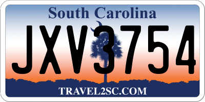 SC license plate JXV3754