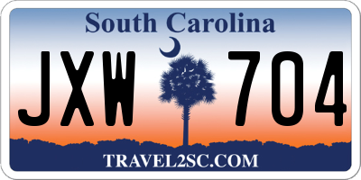 SC license plate JXW704