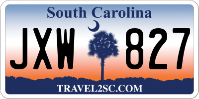 SC license plate JXW827