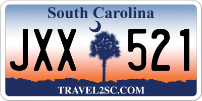 SC license plate JXX521