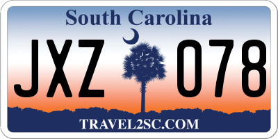 SC license plate JXZ078