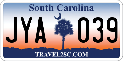 SC license plate JYA039