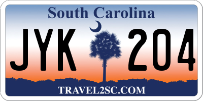 SC license plate JYK204