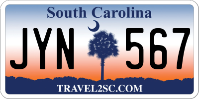 SC license plate JYN567