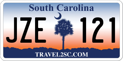 SC license plate JZE121