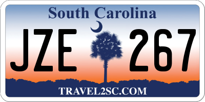 SC license plate JZE267