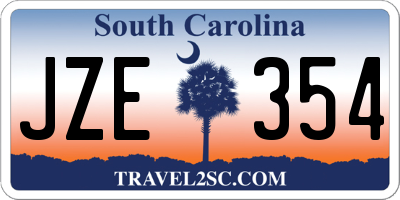 SC license plate JZE354