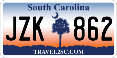 SC license plate JZK862