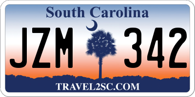 SC license plate JZM342