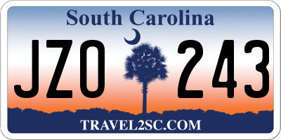 SC license plate JZO243