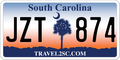 SC license plate JZT874