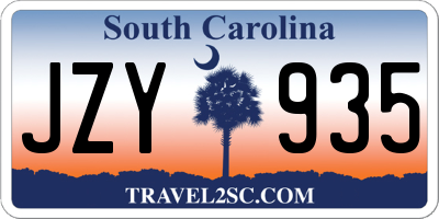 SC license plate JZY935