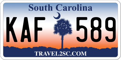 SC license plate KAF589