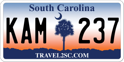 SC license plate KAM237