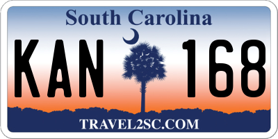 SC license plate KAN168