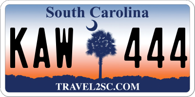 SC license plate KAW444