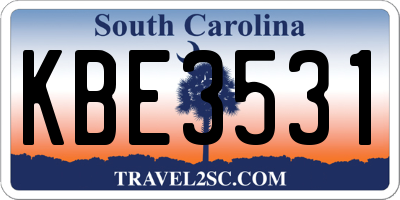 SC license plate KBE3531