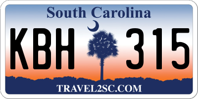 SC license plate KBH315