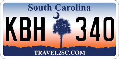 SC license plate KBH340