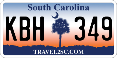 SC license plate KBH349