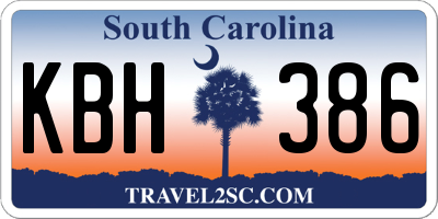 SC license plate KBH386