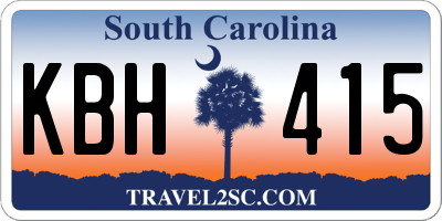 SC license plate KBH415