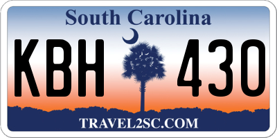 SC license plate KBH430
