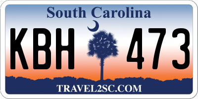 SC license plate KBH473