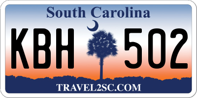 SC license plate KBH502