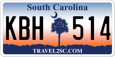 SC license plate KBH514