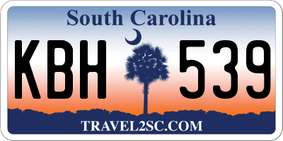 SC license plate KBH539
