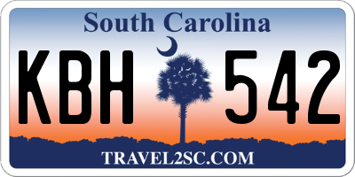 SC license plate KBH542