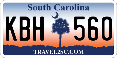 SC license plate KBH560