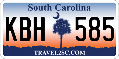 SC license plate KBH585